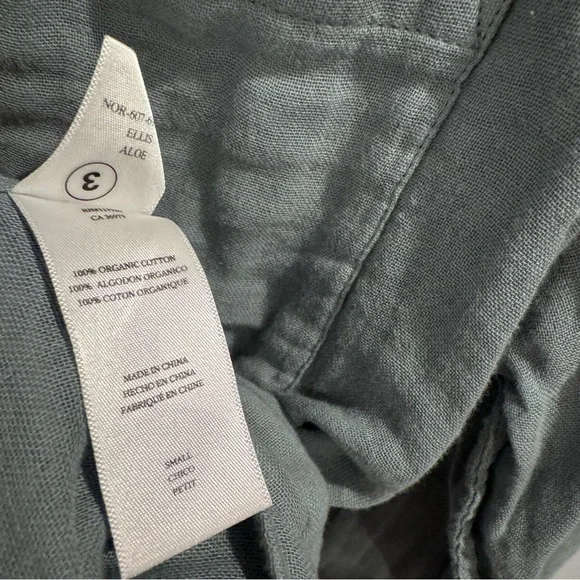 Rails Ellis Cotton Gauze Button Up Shirt in Aloe, Size S - Picture 10 of 13